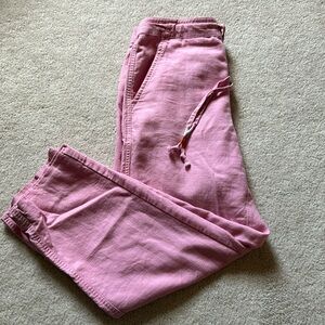 Jcrew Tie wasted seaside pants in linen blend Sz small